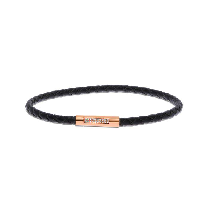 Etruscan Black Braided Leather Bracelet